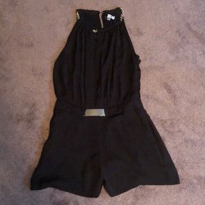 Black and gold chain romper
